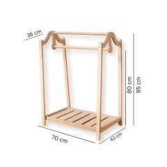 Lila Montessori Ahşap Çocuk Elbise Askısı, 90x75, CPT3701-70