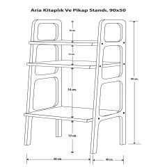 Aria, Ahşap Kitaplık Ve Pikap Standı, 90x50
