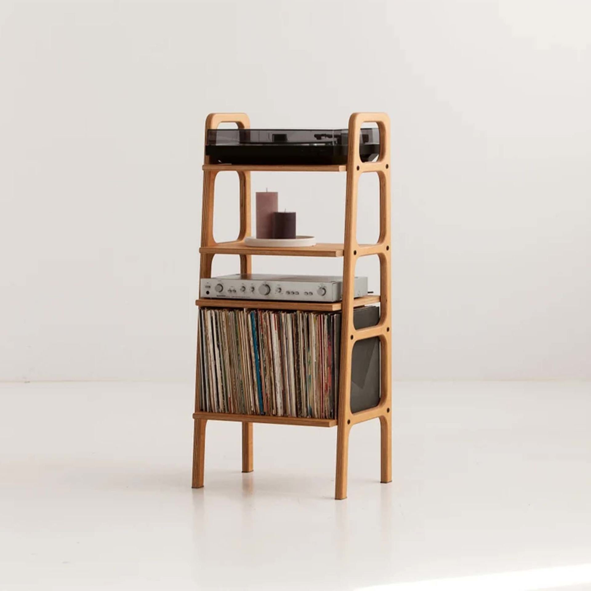 Vinilo, Ahşap, 114x50, Tik Renk, Kitaplık Ve Pikap Standı CPT4672-50