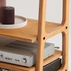 Vinilo, Ahşap, 114x50, Tik Renk, Kitaplık Ve Pikap Standı CPT4672-50