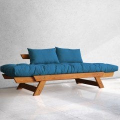 Adalar Masif Tik-Mavi Renk 2li Kanepe CPT8104-210