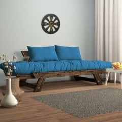 Adalar Masif Ceviz-Mavi Renk 2li Kanepe CPT8115-210