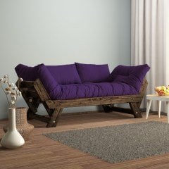 Adalar Masif Ceviz-Mor Renk 2li Kanepe CPT8121-210