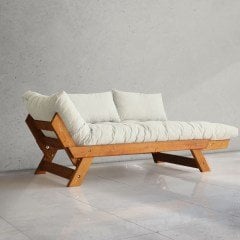 Adalar Masif Tik-Kırık Beyaz Renk 2li Kanepe CPT8130-210