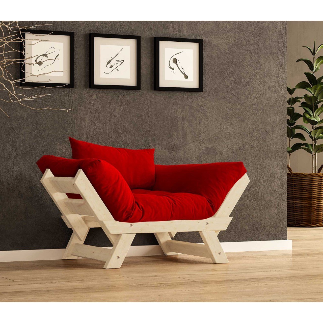 Adalar Masif Natural-Kırmızı Renk Berjer CPT8145-140