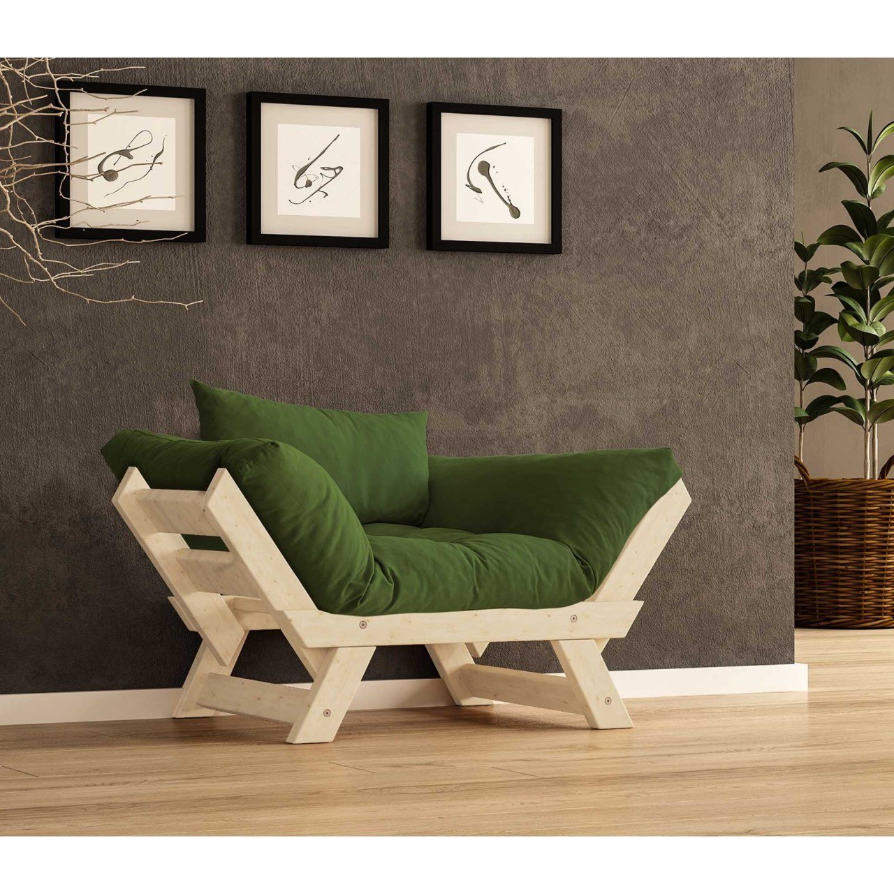Adalar Masif Natural-Yeşil Renk Berjer CPT8150-140
