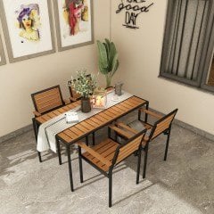 Alaca Ahşap Bahçe Masa + 4 Sandalyeli Takım, CPT7706-150