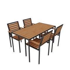 Alaca Ahşap Bahçe Masa + 4 Sandalyeli Takım, CPT7706-150