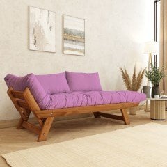 Adalar Masif Tik-Pembe Renk 2li Kanepe CPT8162-210