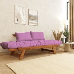 Adalar Masif Tik-Pembe Renk 2li Kanepe CPT8162-210