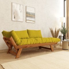 Adalar Masif Tik-Sarı Renk 2li Kanepe CPT8163-210