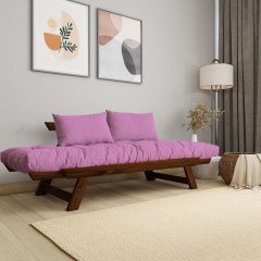 Adalar Masif Ceviz-Pembe Renk 2li Kanepe CPT8165-210