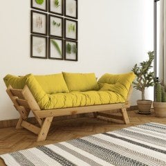 Adalar Masif Natural-Sarı Renk 2li Kanepe CPT8169-210