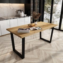 Ilgın Masif Natural Renk 140x70 Banklı Yemek Masası CPT7668-140