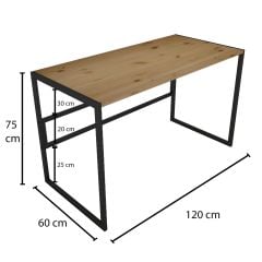 Çimen Masif Ahşap Natural Renk 120x60 Çalışma Masası CPT4614-120