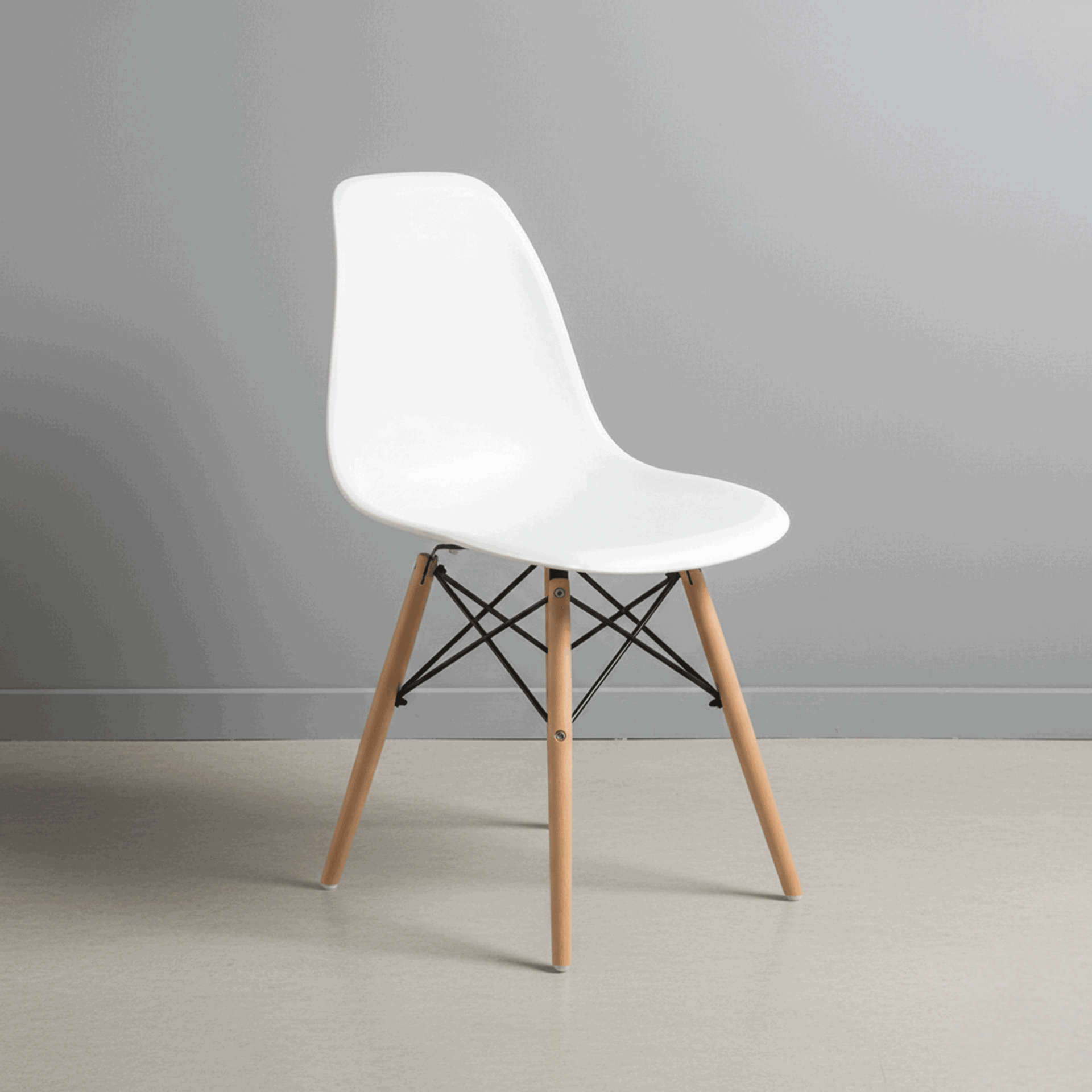 Luna, Ağaç Ayaklı, 1 Adet, Beyaz Eames Sandalye