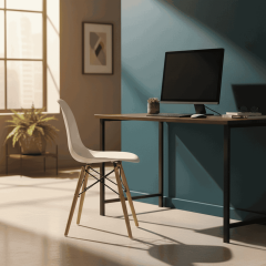 Luna, Ağaç Ayaklı, 1 Adet, Beyaz Eames Sandalye