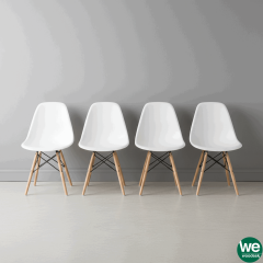 Luna Ağaç Ayaklı 4 ADET Beyaz Sandalye SND3009-4BYZ