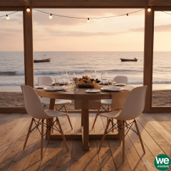 Luna Ağaç Ayaklı 4 ADET Beyaz Sandalye SND3009-4BYZ