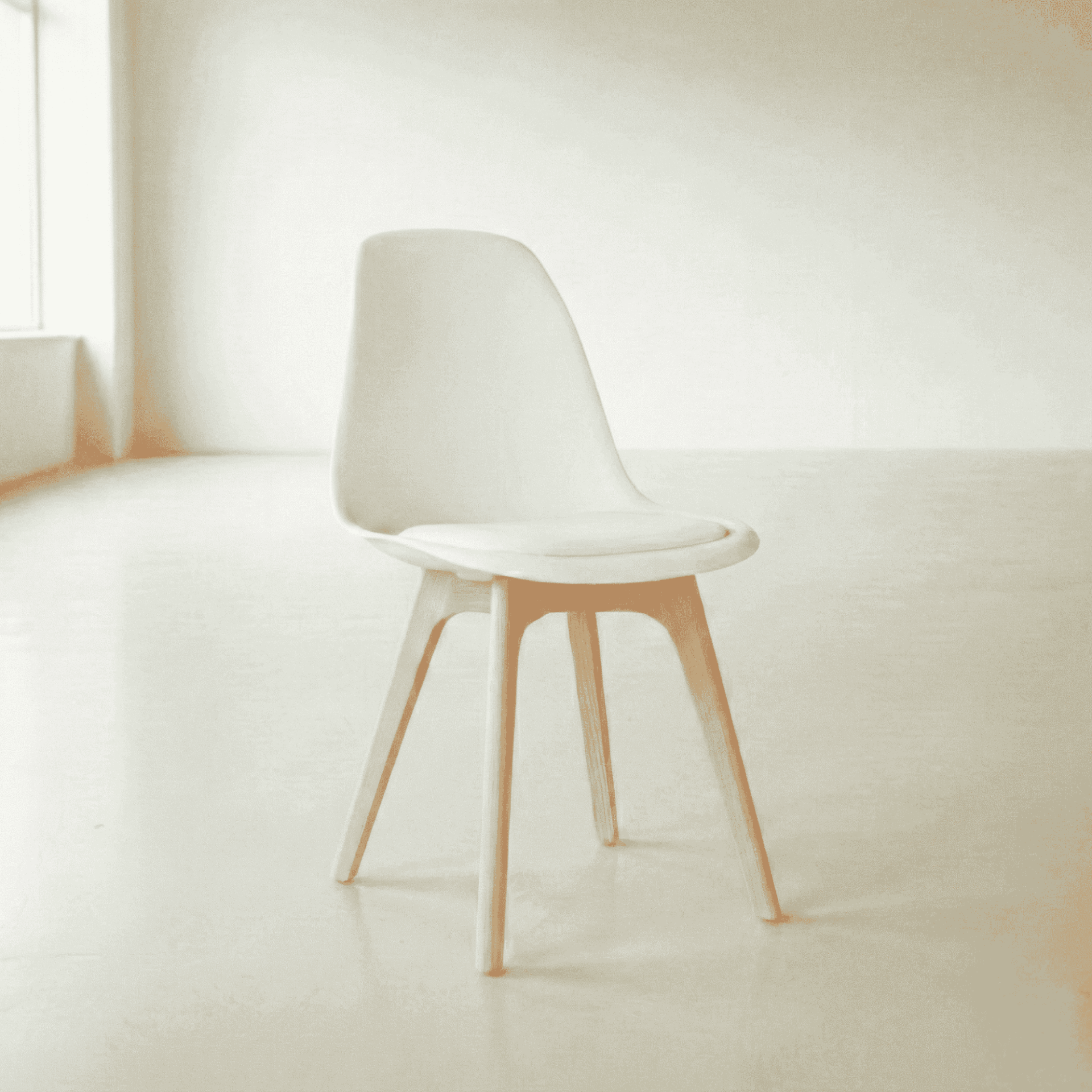 Monza Ağaç Ayaklı, Minderli, Beyaz Sandalye SND3014-1BYZ