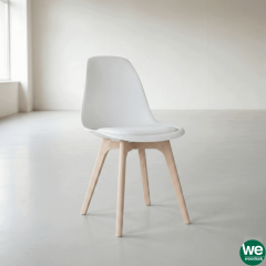 Monza Ağaç Ayaklı, Minderli, Beyaz Sandalye SND3014-1BYZ