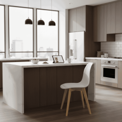 Monza Ağaç Ayaklı, Minderli, Beyaz Sandalye SND3014-1BYZ