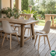 Monza Ağaç Ayaklı, Minderli, Beyaz Sandalye SND3014-1BYZ