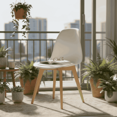 Monza Ağaç Ayaklı, Minderli, 2 ADET Beyaz Sandalye SND3015-2BYZ