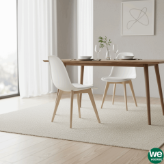 Monza Ağaç Ayaklı, Minderli, 2 ADET Beyaz Sandalye SND3015-2BYZ