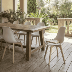 Monza Ağaç Ayaklı, Minderli, 2 ADET Beyaz Sandalye SND3015-2BYZ