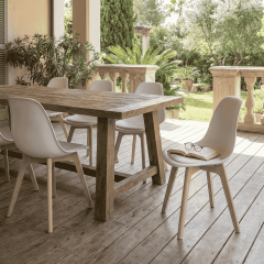 Monza Ağaç Ayaklı, Minderli, 4 ADET Beyaz Sandalye SND3016-4BYZ