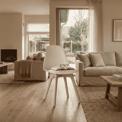 Monza Ağaç Ayaklı, Minderli, 4 ADET Beyaz Sandalye SND3016-4BYZ