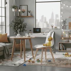 Monza Ağaç Ayaklı, Minderli, 4 ADET Beyaz Sandalye SND3016-4BYZ