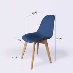Dallas Ağaç Ayaklı, Mavi Renk Sandalye SND3024-MAV