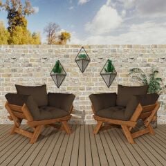 Adalar Tik-Kahverengi 1+1 Bahçe Takımı CPT8528-11TK