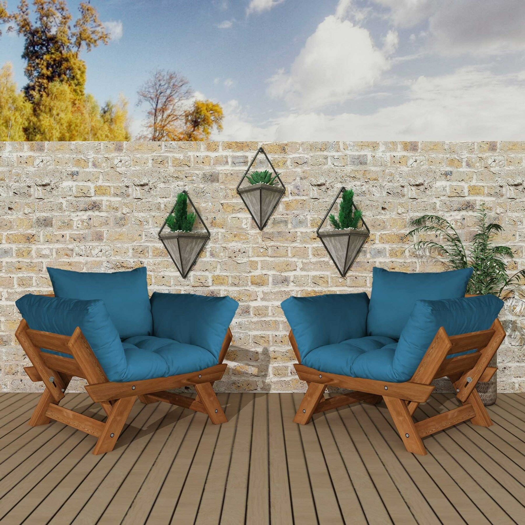 Adalar Tik-Mavi 1+1 Bahçe Takımı CPT8531-11TM