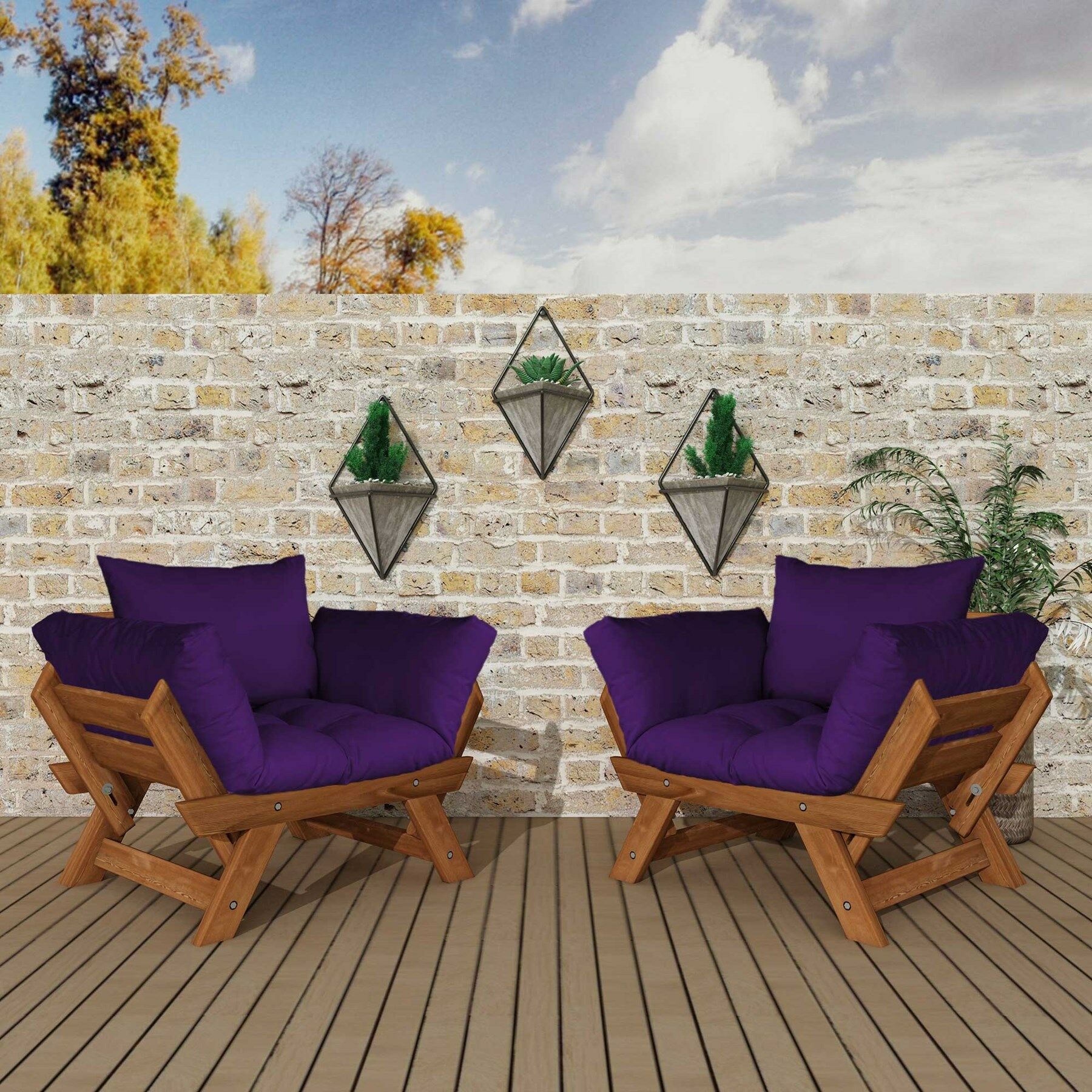 Adalar Tik-Mor 1+1 Bahçe Takımı CPT8532-11TM