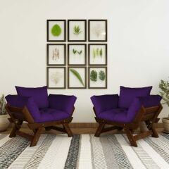 Adalar Ceviz-Mor Renk, 1+1 Bahçe Takımı CPT8558-CM