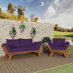 Adalar Tik-Mor Renk, 2+1 Bahçe Takımı CPT8571-21TM