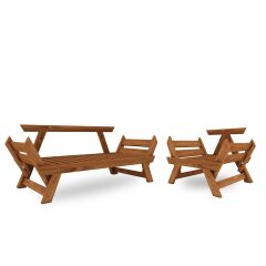 Adalar Tik-Pembe Renk, 2+1 Bahçe Takımı CPT8572-21TP