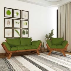 Adalar Tik-Yeşil Renk, 2+1 Bahçe Takımı CPT8576-21TY