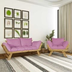 Adalar Natural-Pembe Renk, 2+1 Bahçe Takımı CPT8585-21NP