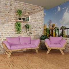 Adalar Natural-Pembe Renk, 2+1 Bahçe Takımı CPT8585-21NP