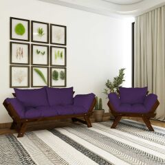 Adalar Ceviz-Mor Renk, 2+1 Bahçe Takımı CPT8597-21CM