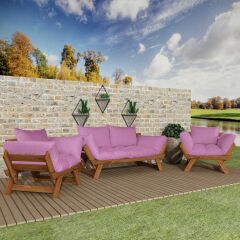 Adalar Tik-Pembe Renk, 2+1+1 Bahçe Takımı CPT8611-211TP
