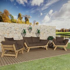 Adalar Natural-Kahve Renk, 2+1+1 Bahçe Takımı CPT8620-211NK