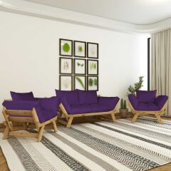 Adalar Natural-Mor Renk, 2+1+1 Bahçe Takımı CPT8624-211NM