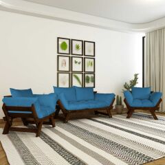 Adalar Ceviz-Mavi Renk, 2+1+1 Bahçe Takımı CPT8635-211CM