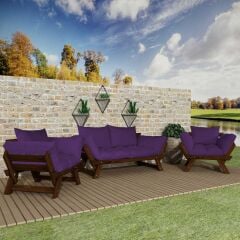 Adalar Ceviz-Mor Renk, 2+1+1 Bahçe Takımı CPT8636-211CM