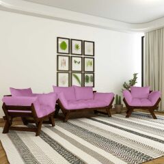 Adalar Ceviz-Pembe Renk, 2+1+1 Bahçe Takımı CPT8637-211CP